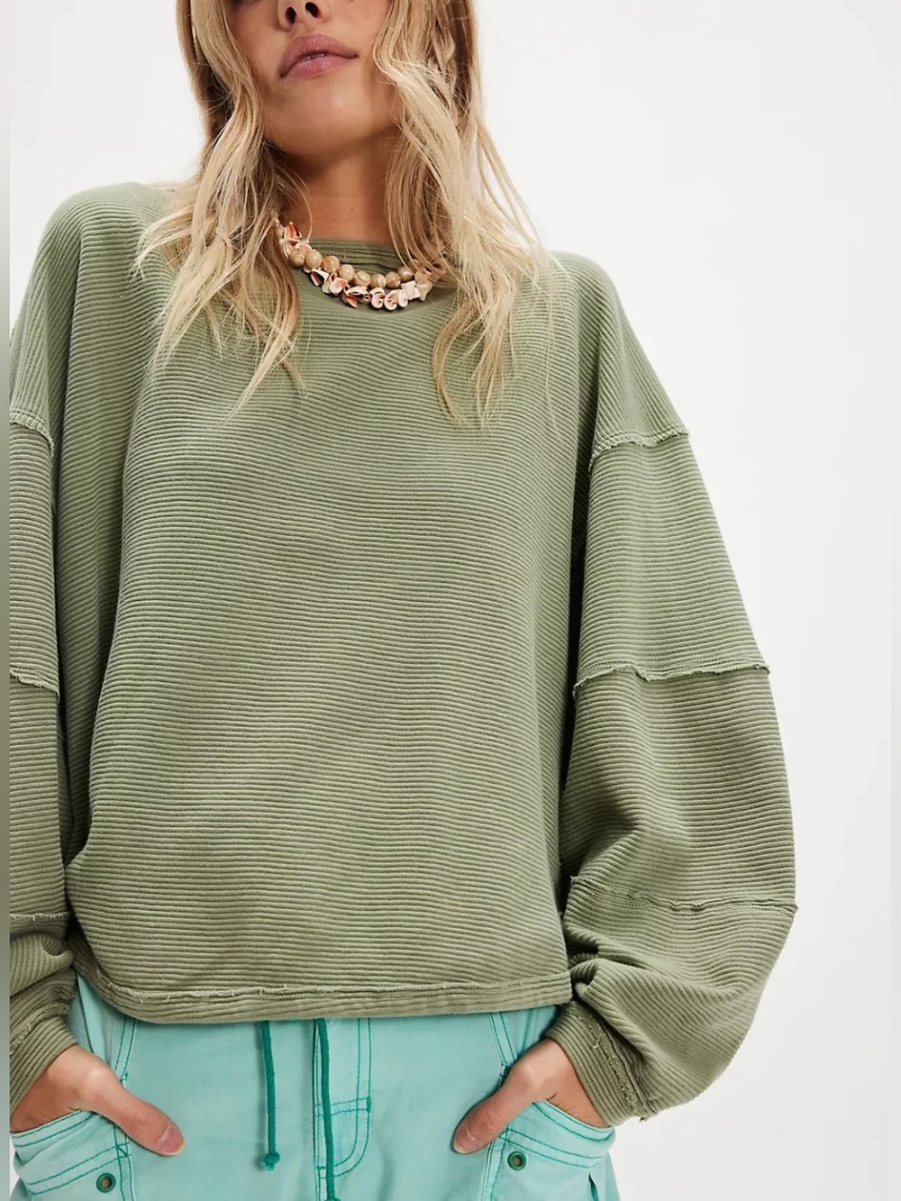 FREE PEOPLE, WE THE FREE Total Eclipse Sweater in Moss